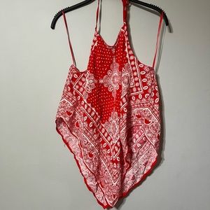 Cute red bandanna top